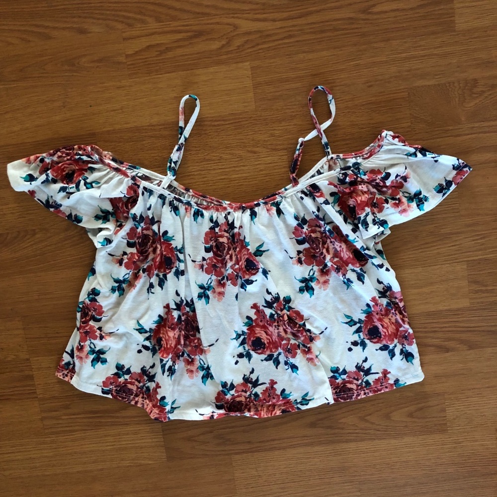 LA Hearts Off-the-shoulder Floral Blouse